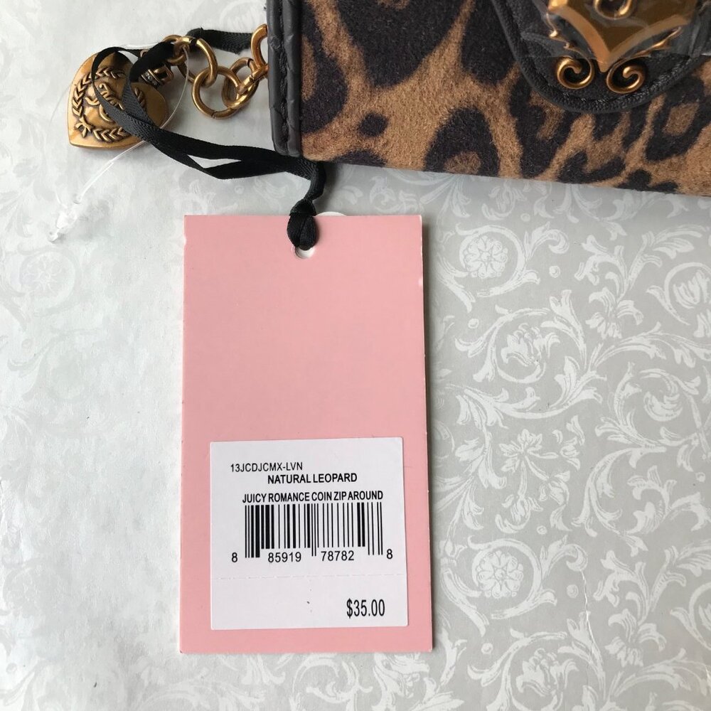 Juicy Couture Romance Coin Zip Around Natural Leopard Wallet - Picture 10 of 11